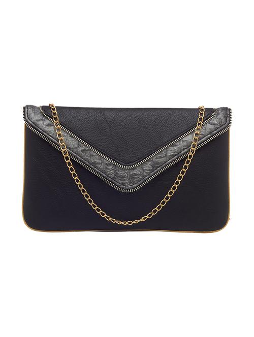 black leatherette (pu) regular clutch - 16168355 -  Standard Image - 0
