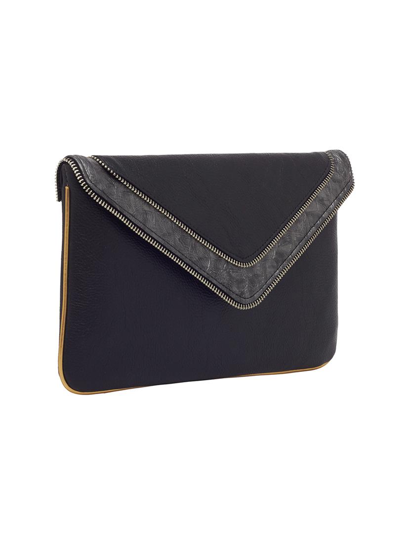 black leatherette (pu) regular clutch - 16168355 - Standard Image - 3