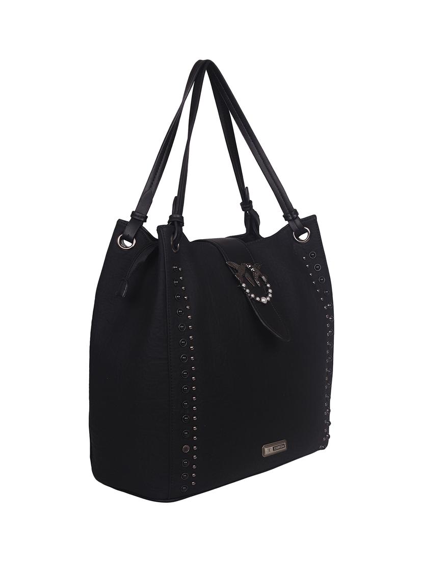 black leatherette (pu) regular tote - 16168369 - Standard Image - 3