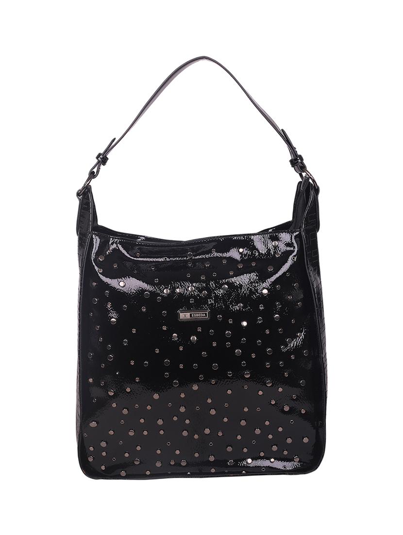 black leatherette (pu) regular tote - 16168384 -  Zoom Image - 0