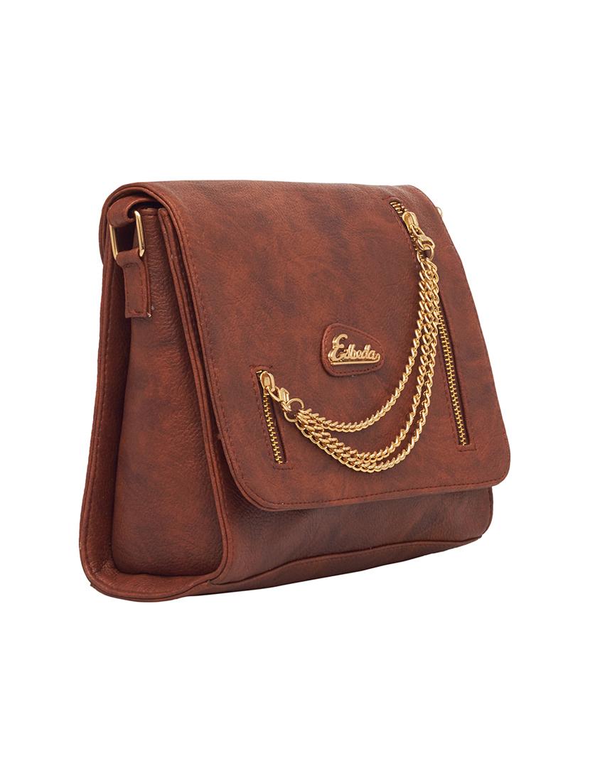 tan leatherette (pu) sling bag - 16168398 - Standard Image - 3