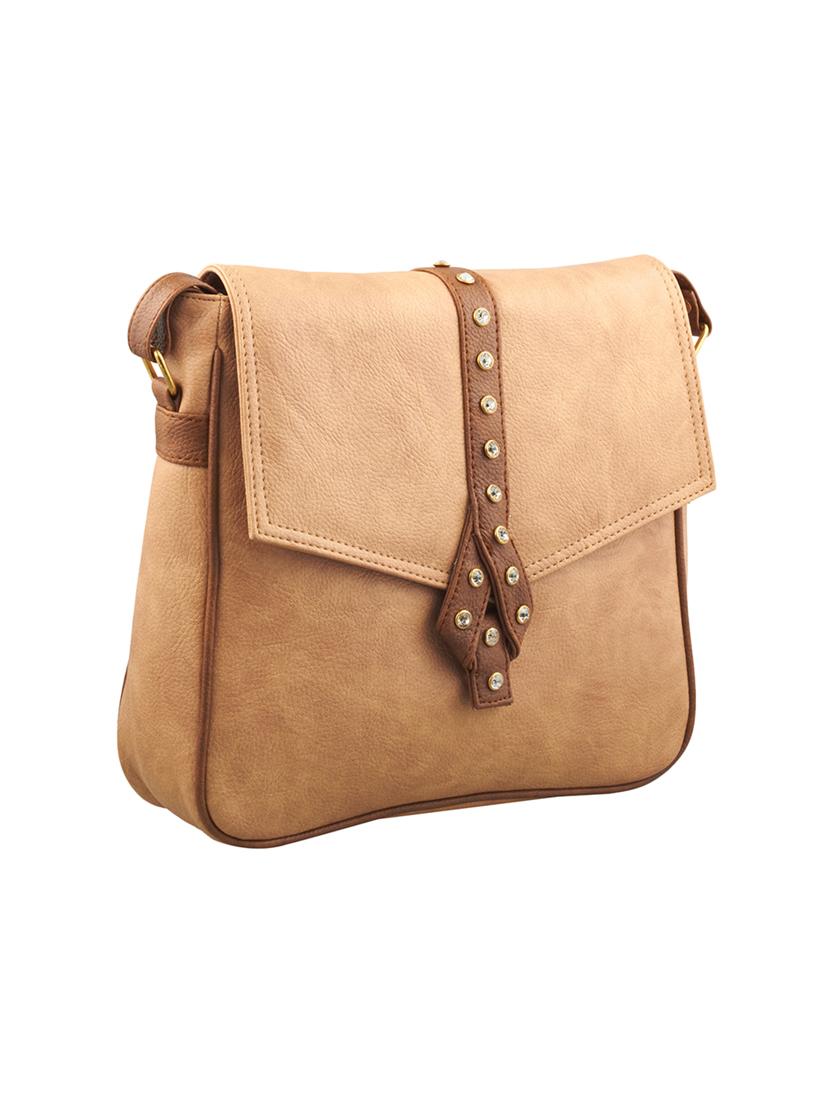 beige leatherette (pu) sling bag - 16168409 - Standard Image - 3