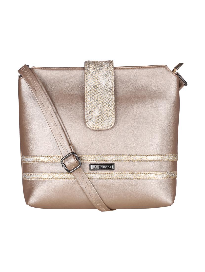 gold leatherette (pu) sling bag - 16168485 -  Zoom Image - 0