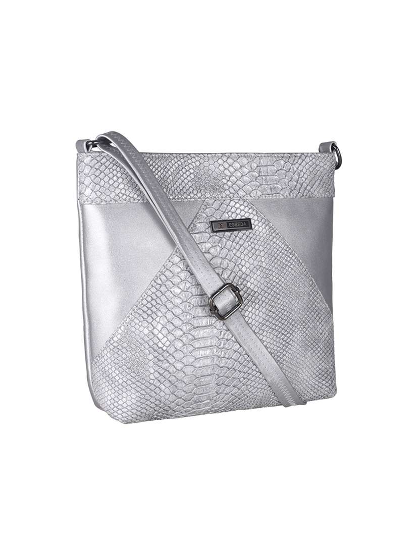 silver leatherette (pu) sling bag - 16168489 - Standard Image - 3