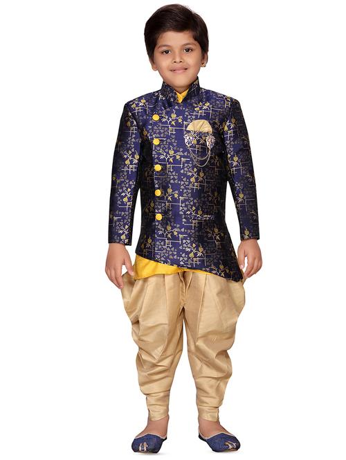 blue jute sherwani set - 16169497 -  Standard Image - 0