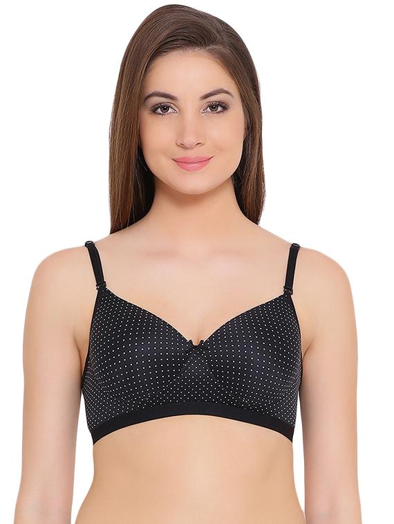 dot print bow patch t-shirt bra - 16169629 -  Zoom Image - 0