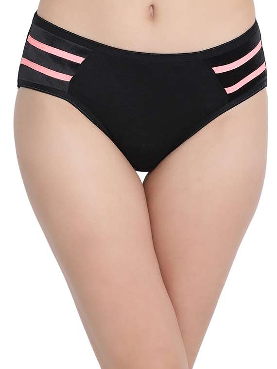 contrast striped panel hipster panty