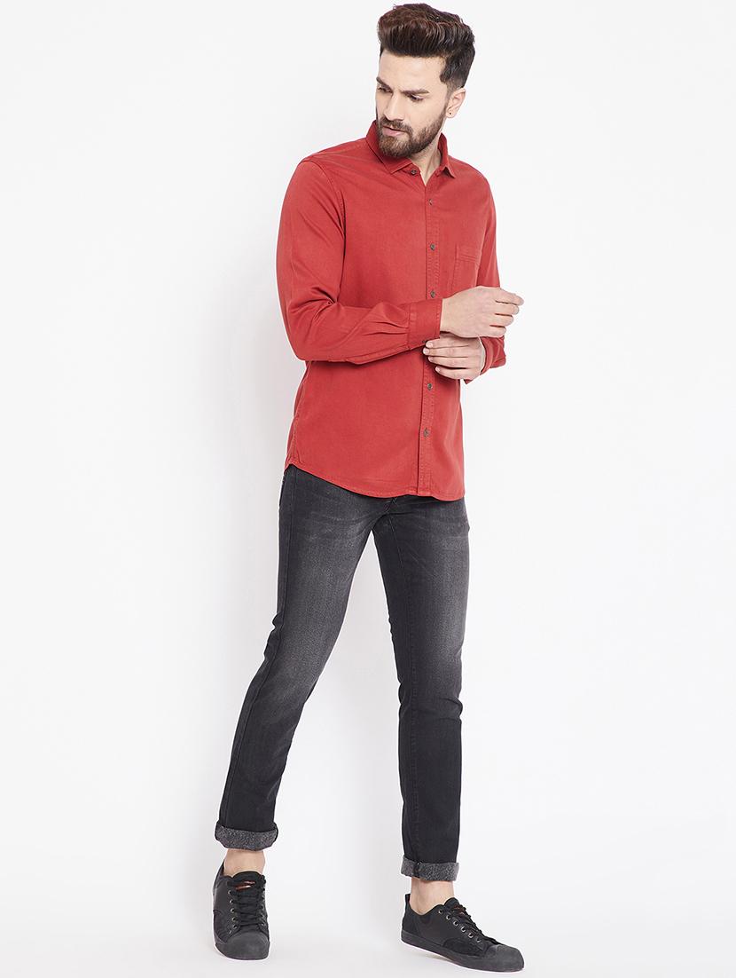 red solid casual shirt - 16170275 - Standard Image - 3