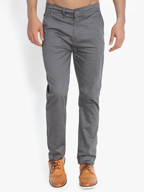 grey solid chinos - 16170855 -  Standard Image - 0