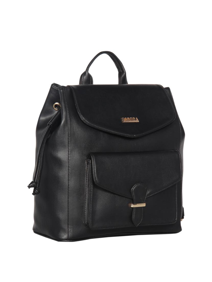 black leatherette (pu) fashion backpack - 16171367 - Standard Image - 3