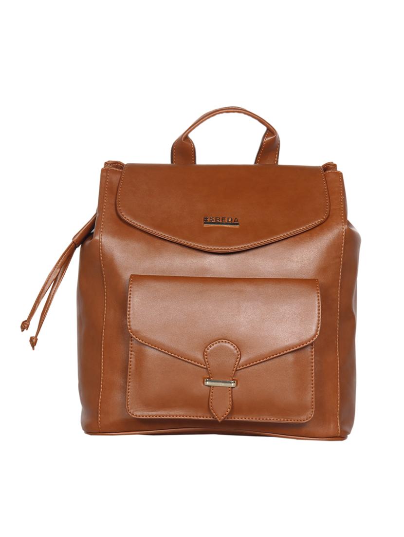 tan leatherette (pu) fashion backpack - 16171369 - Zoom Image - 0