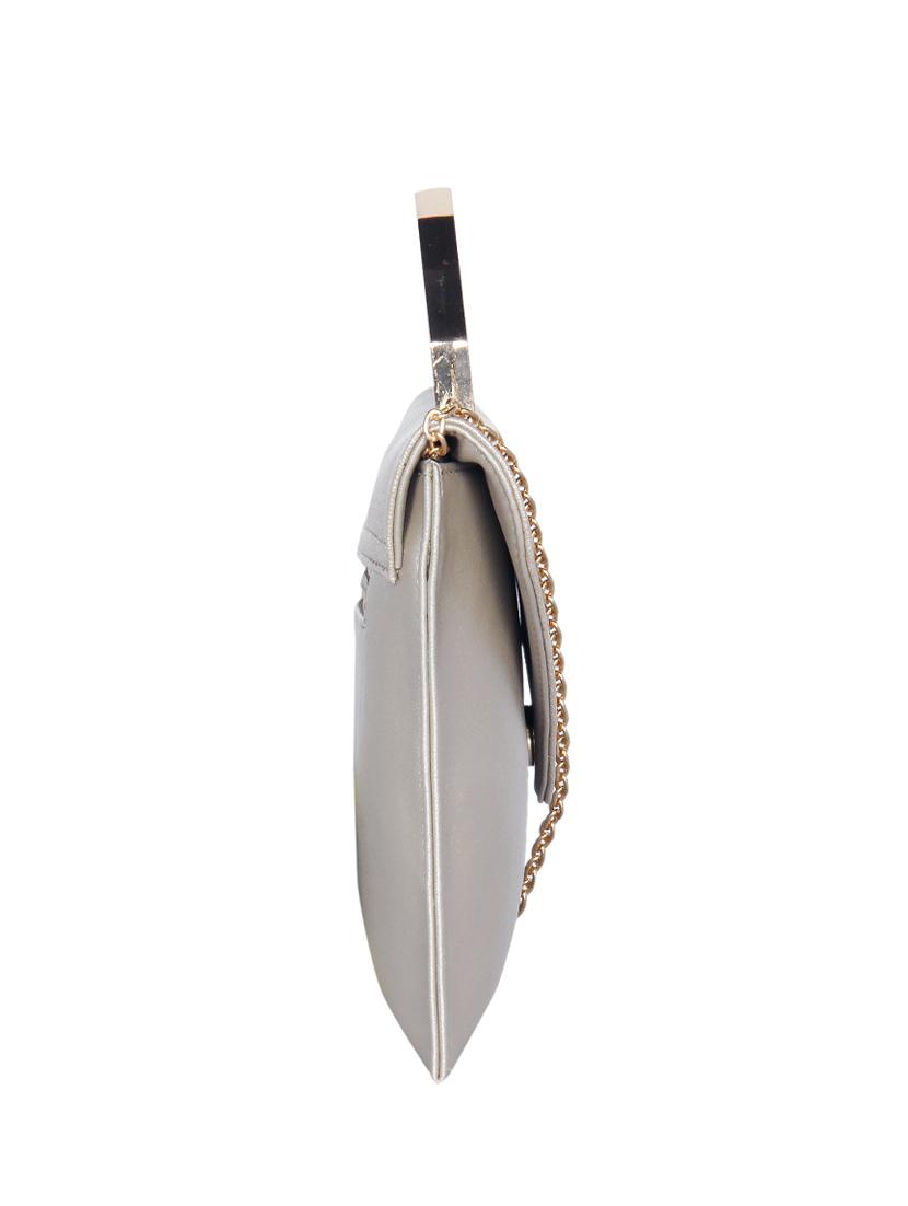 silver leatherette (pu) handbag - 16171401 - Standard Image - 3