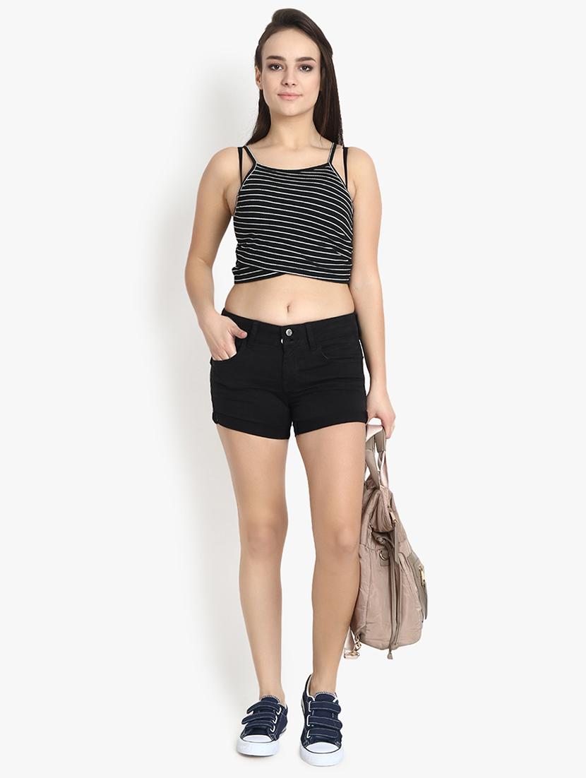 turn up hem high rise shorts - 16172694 - Standard Image - 3