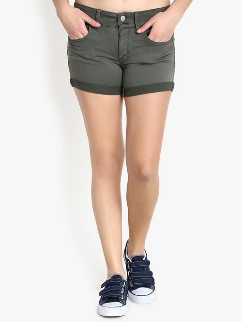 turn up hem high rise shorts - 16172697 - Standard Image - 0