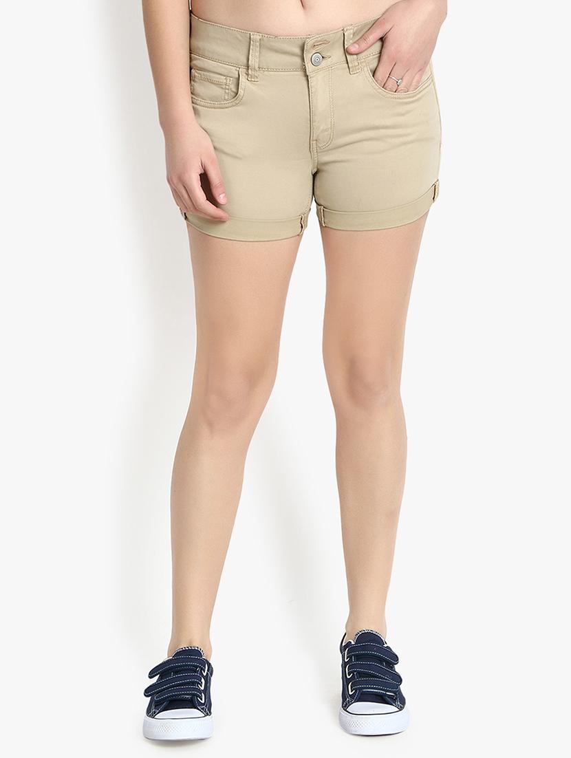 turn up hem high rise shorts - 16172700 - Zoom Image - 0