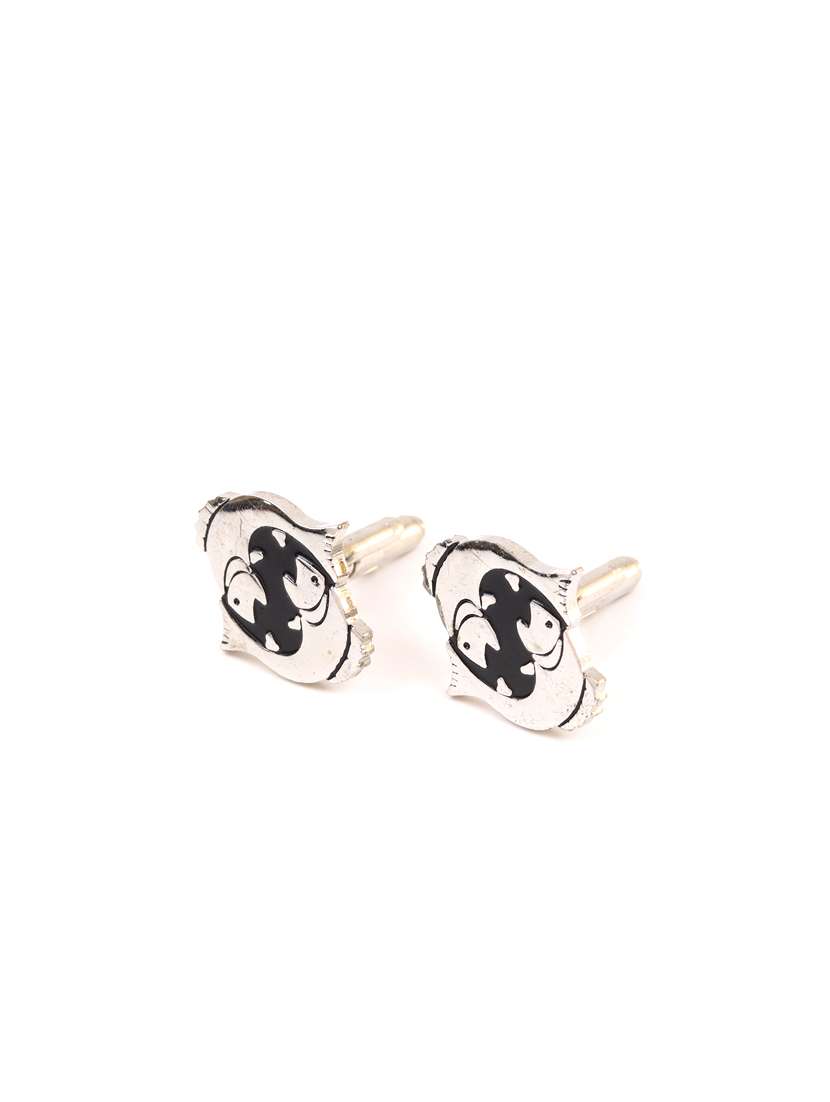 silver metal cufflink