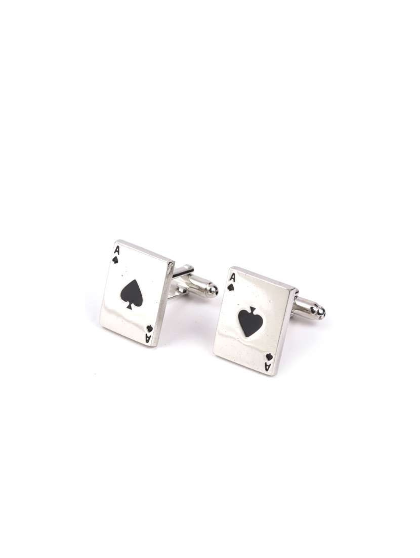 silver metal cufflink