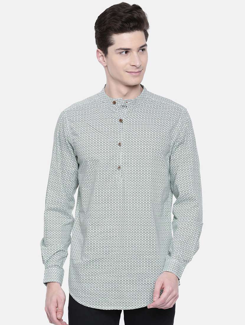 green printed short kurtas - 16176063 - Zoom Image - 0