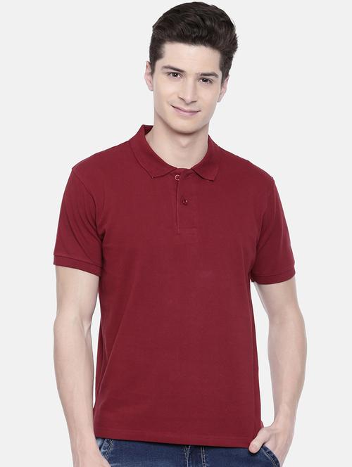 red solid polo t-shirt - 16176179 - Standard Image - 0