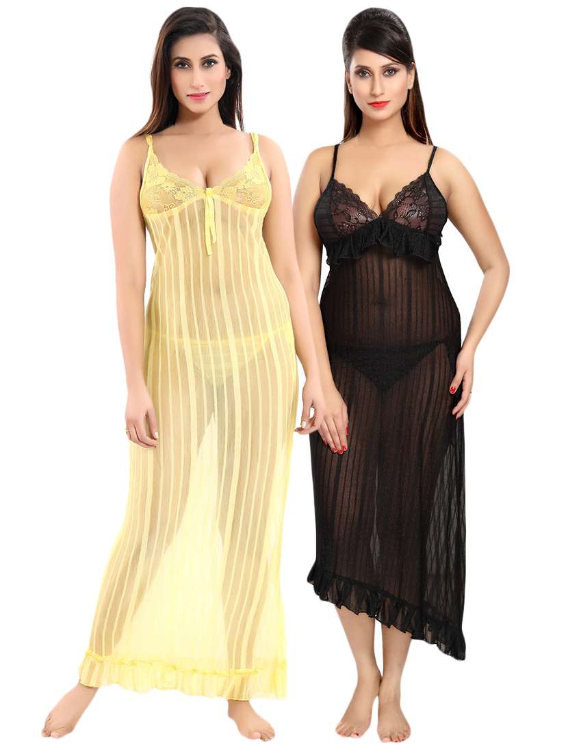 set of 2 lace detail nighties