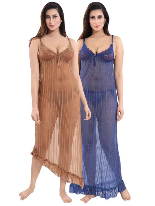 set of 2 lace detail nighties - 16177605 - Standard Image - 0