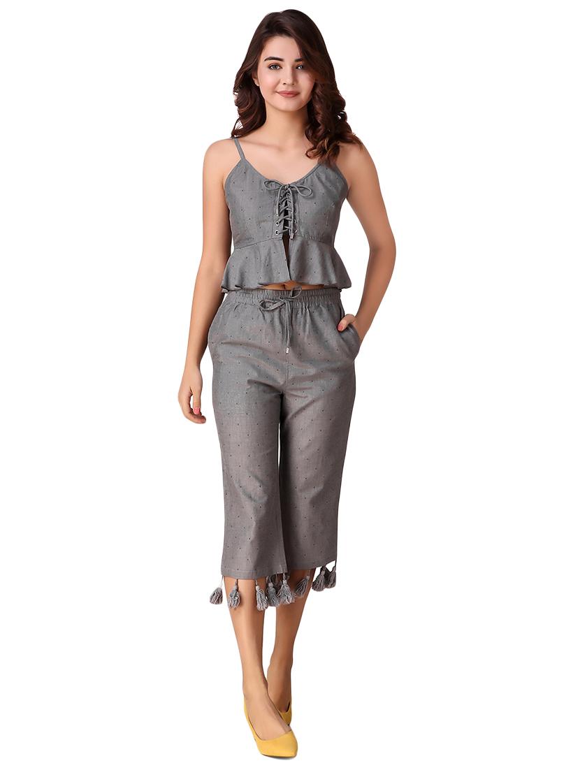 tasseled hem drawstring capri - 16187374 - Standard Image - 3