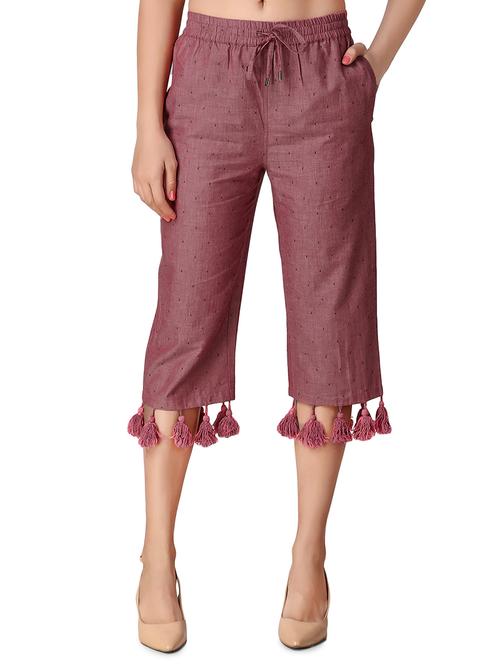 tasseled hem drawstring capri - 16187375 -  Standard Image - 0