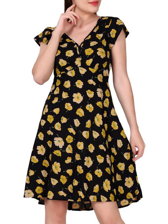 tie back fit & flare dress - 16187517 - Zoom Image - 0