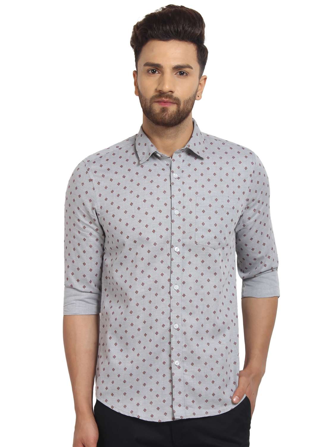mens geometric casual shirt