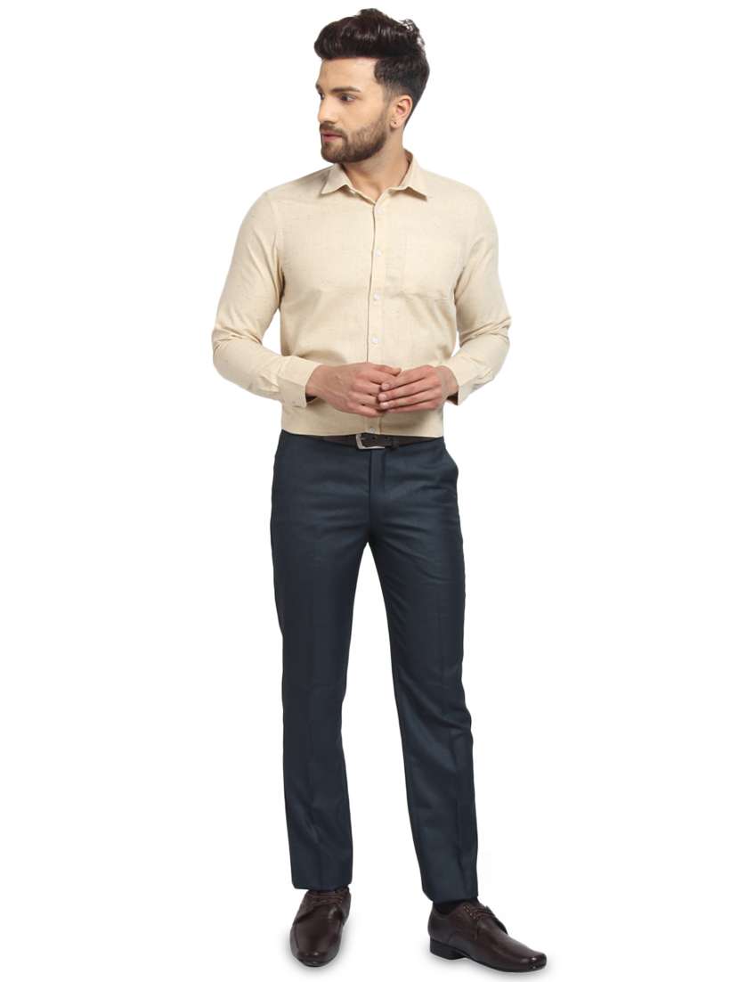 mens solids formal shirt - 16190405 - Standard Image - 3