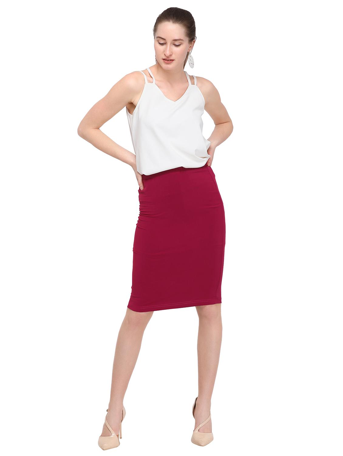 high rise solid pencil skirt - 16192510 - Standard Image - 3