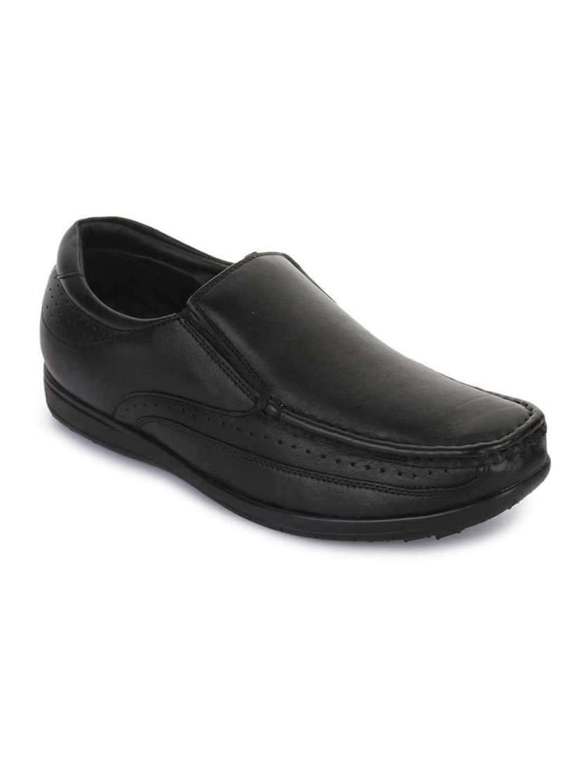 Buy online Black Leather Slipons from Formal Shoes for Men by