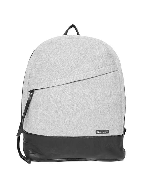 grey & black canvas backpack