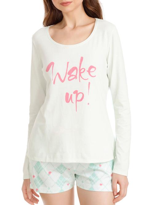 graphic print tee and checkered shorts set - 16194252 -  Standard Image - 0