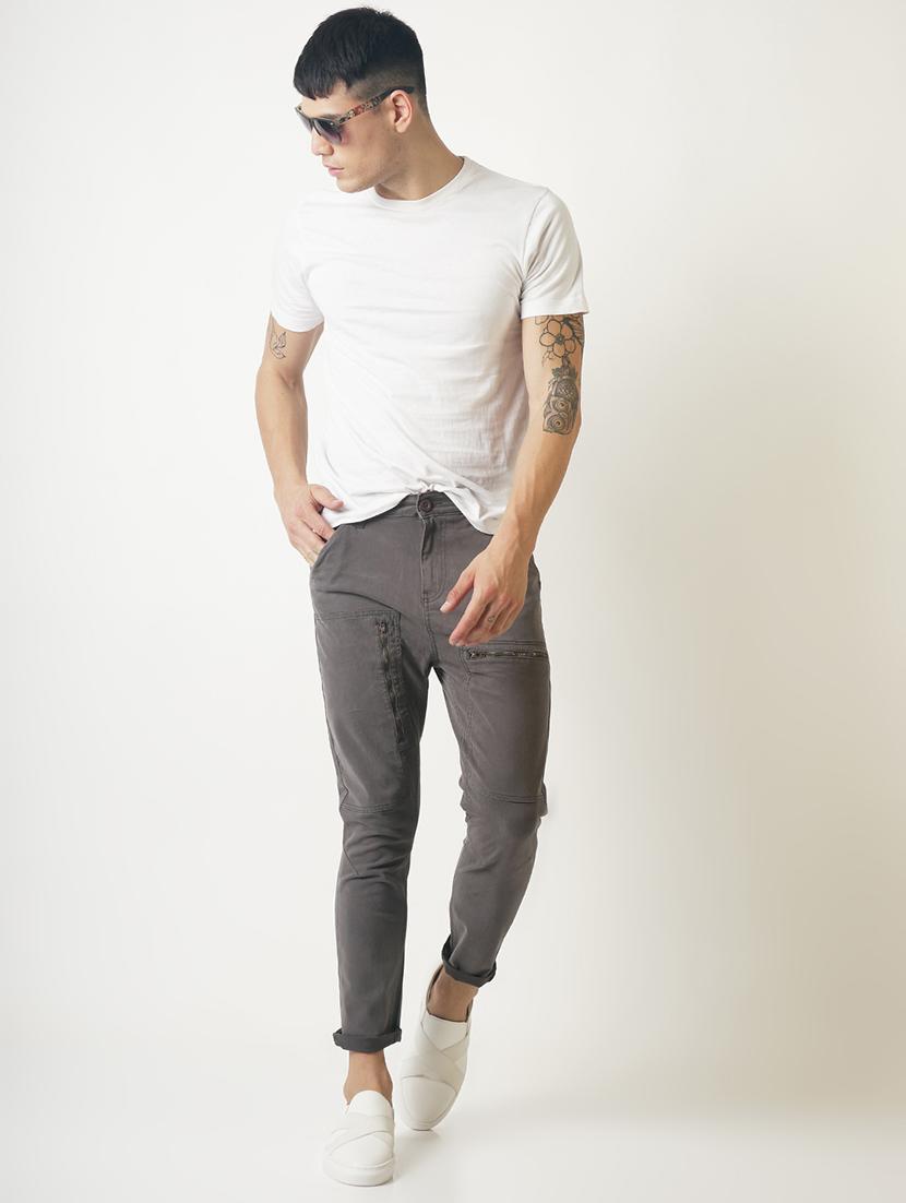 grey solid chinos - 16196656 - Standard Image - 3