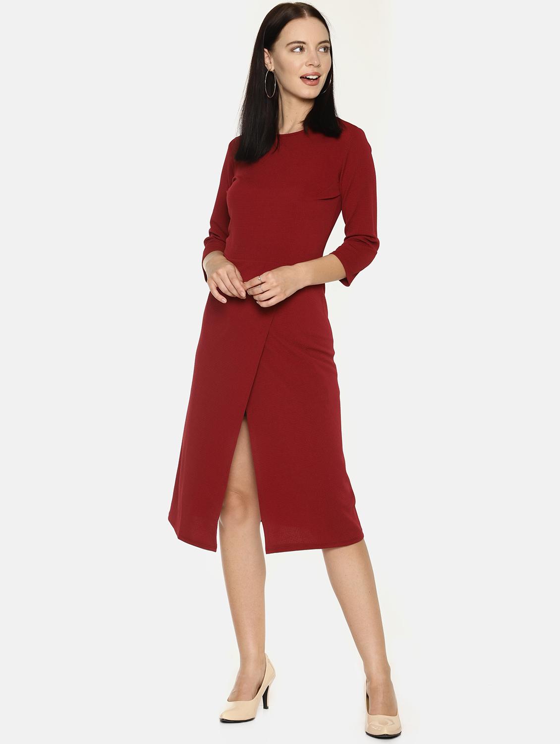 front slit a-line dress - 16198009 -  Zoom Image - 0
