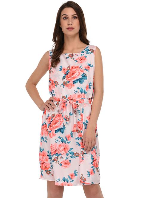 tie knot floral a-line dress - 16199712 - Standard Image - 0