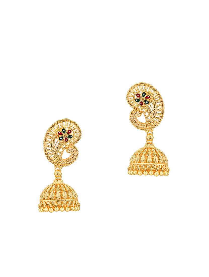 gold metal jhumka earring