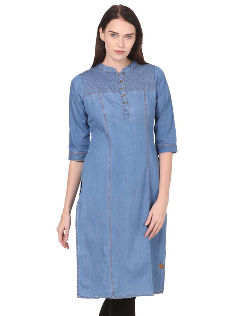 denim straight kurta