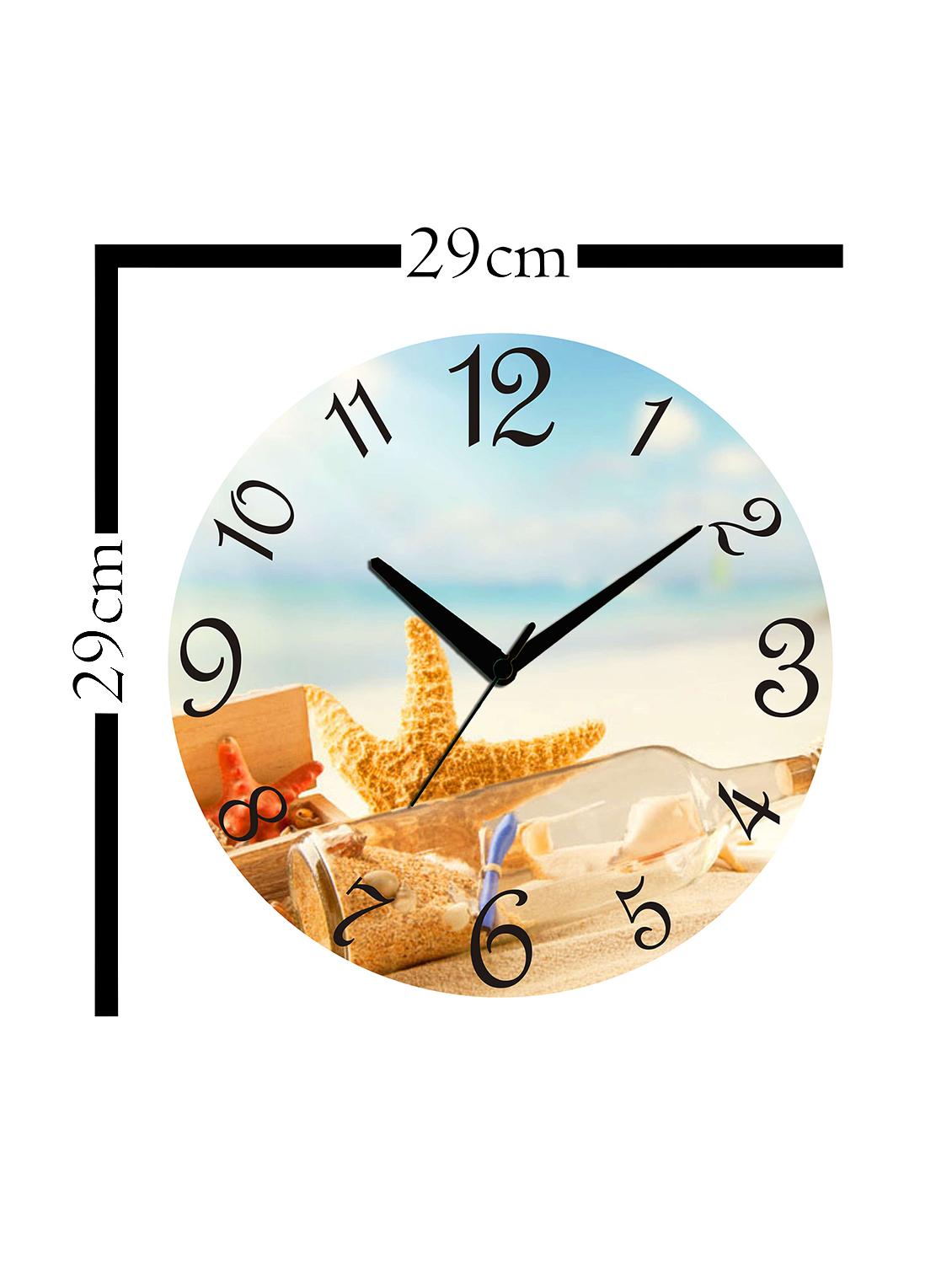 Studio Shubham Wooden Beach Wall Clock 29cmx29cmx3cm