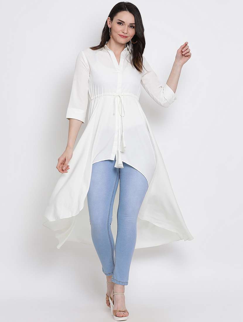 shirt collar asymmetric top