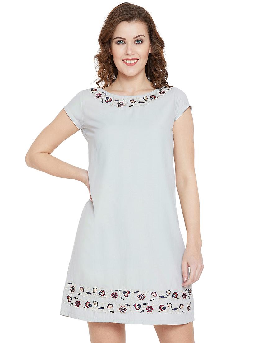 embroidered a line dress - 16214487 -  Zoom Image - 0