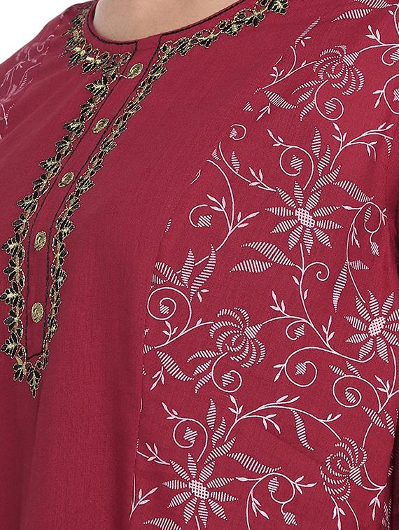 embroidered straight kurta - 16215286 - Standard Image - 3