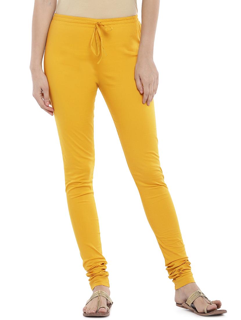 yellow solid churidar - 16215398 -  Zoom Image - 0