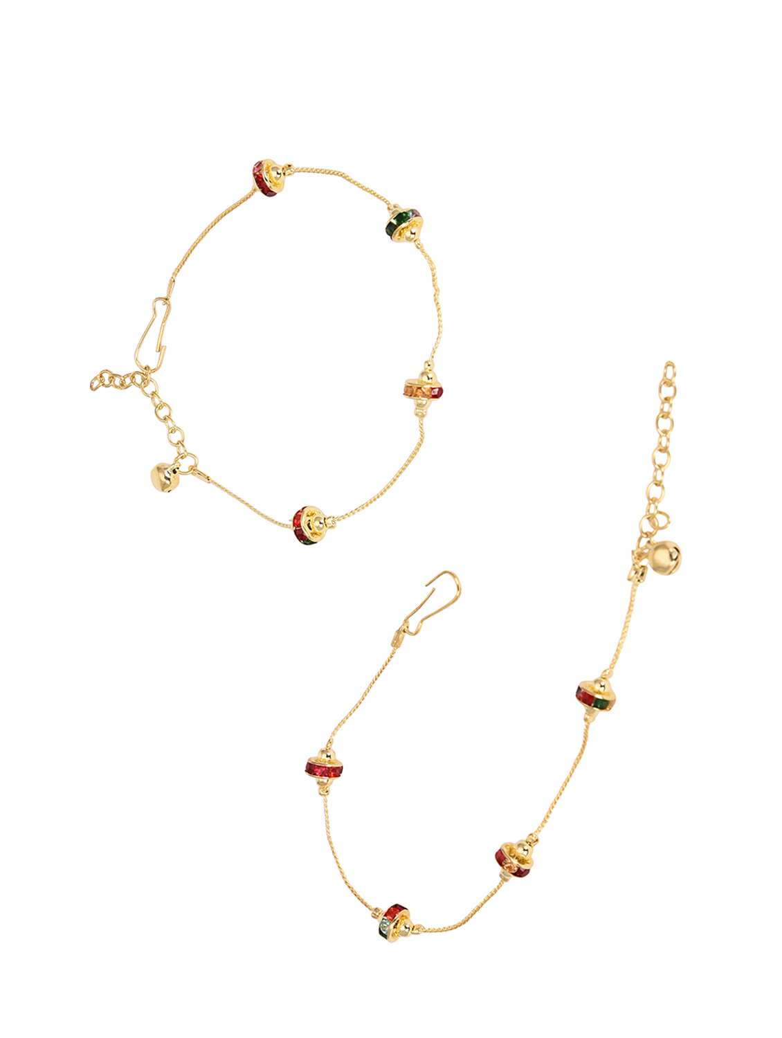 gold metal anklets and payal