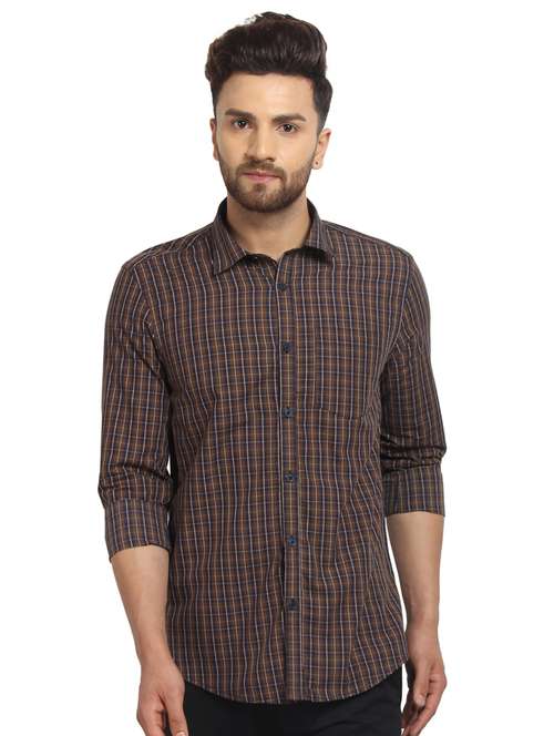 mens checks casual shirt - 16217448 - Standard Image - 0