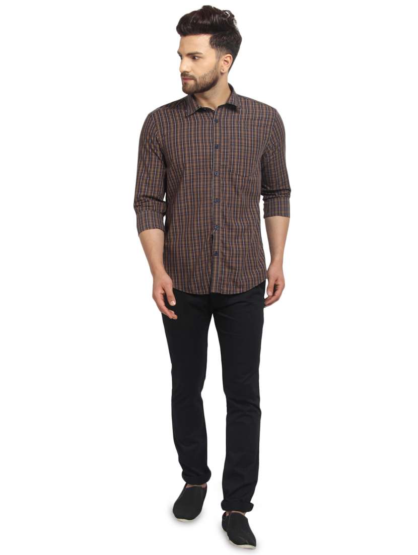 mens checks casual shirt - 16217448 - Standard Image - 3