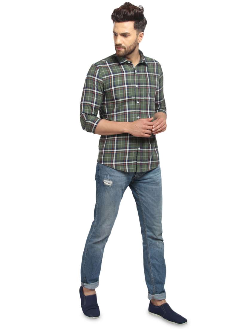 mens checks casual shirt - 16217456 - Standard Image - 3