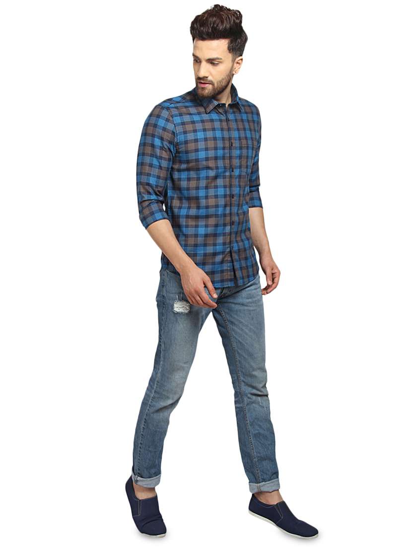 mens checks casual shirt - 16217461 - Standard Image - 3