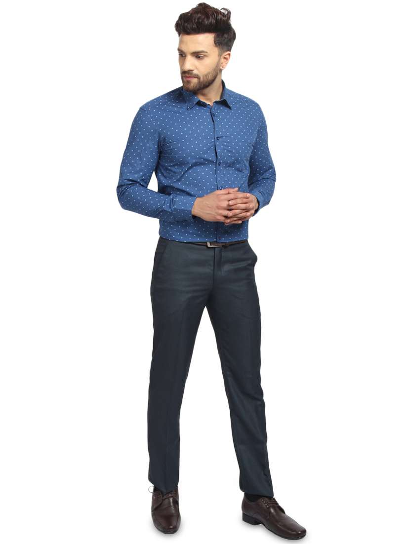 mens micro print casual shirt - 16217470 - Standard Image - 3